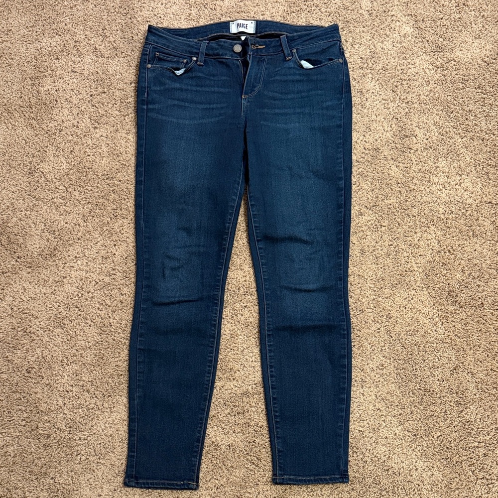 PAIGE Women's Dark Blue Skinny Jeans
